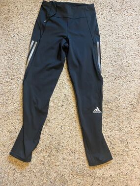 adidas Black Missed Performance Leggings with Reflective Accents